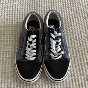 Vans Black and Blue Sneakers Classic Skate Design